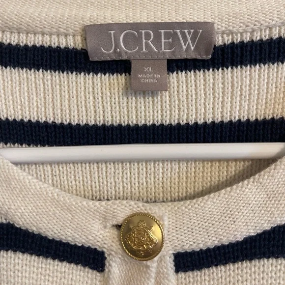 J.Crew New relaxed Emilie sweater lady jacket in stripe - Picture 7 of 8